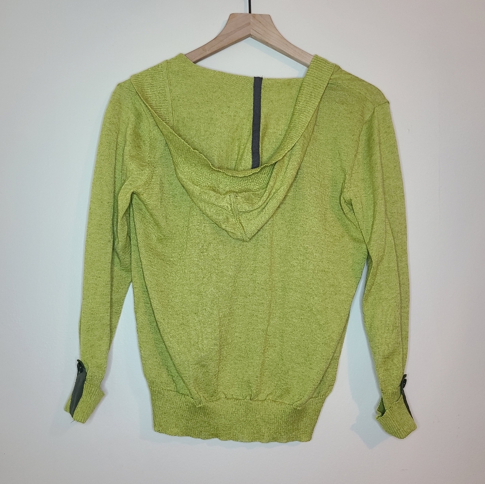 cabi lime green single button hooded cardigan - Picture 2 of 8